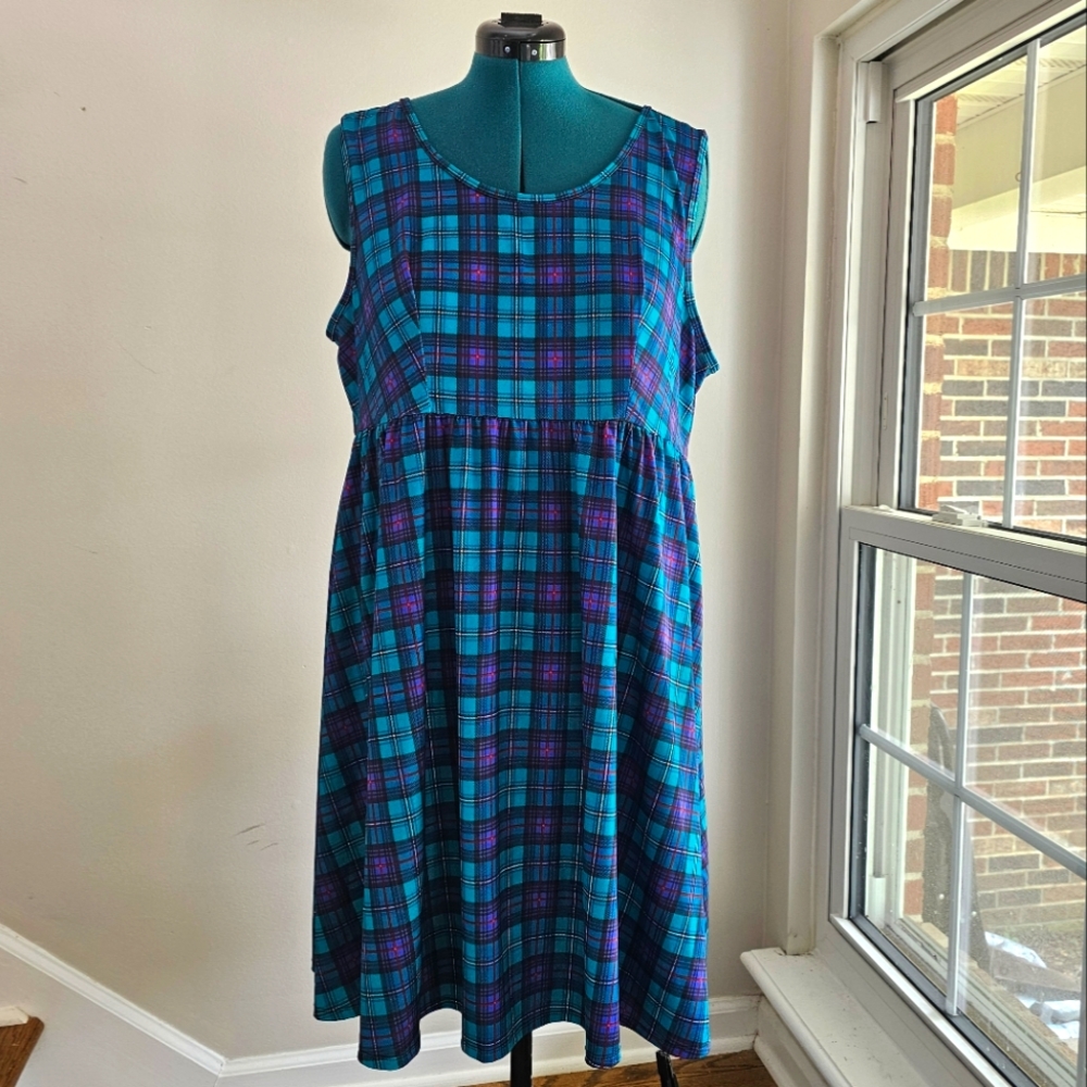 2X Domino Dollhouse Sleeveless Plaid Dress